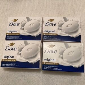 Dove Beauty Bar Soap Original White 3.75 oz. NEW Four Bars - READ
